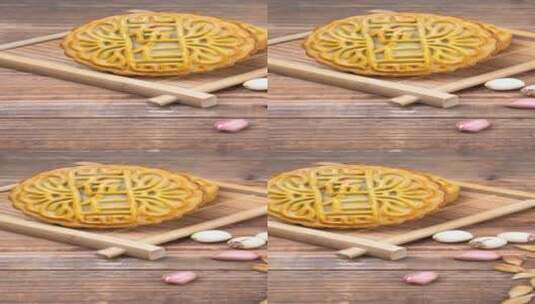五仁月饼特写美食中秋节月饼高清在线视频素材下载
