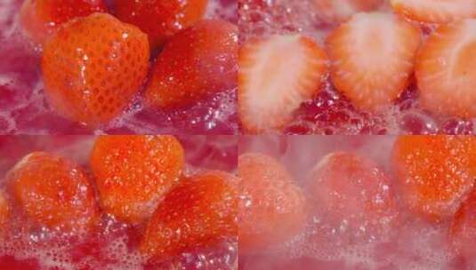 冰沙草莓制作高清在线视频素材下载