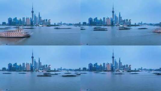 十年前的上海天际线傍晚延时高清在线视频素材下载