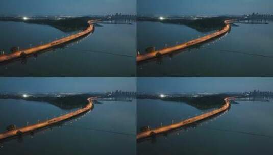 武汉南湖大道 略俯侧直推镜头高清在线视频素材下载