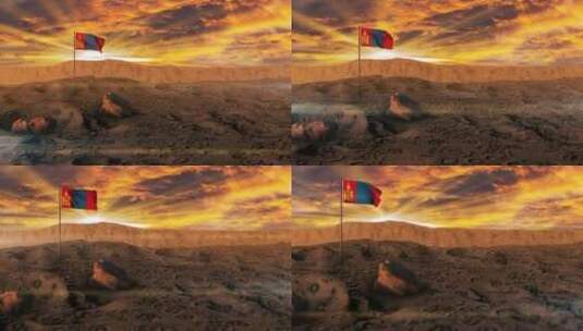 乌托邦蒙古虚拟国旗高清在线视频素材下载