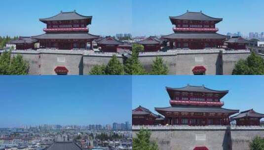 襄阳昭明台地标历史建筑航拍城市宣传片素材高清在线视频素材下载