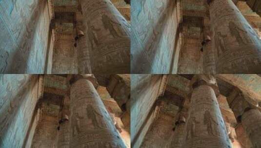丹达拉神庙的石柱大厅高清在线视频素材下载