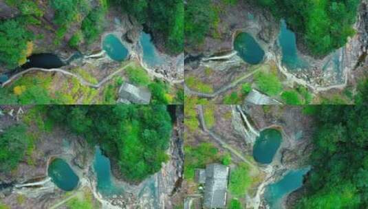 俯拍瀑布湖泊高清在线视频素材下载