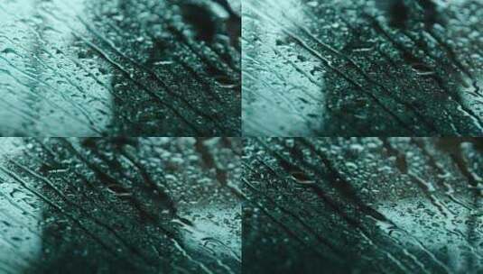 车窗外唯美雨滴定镜高清在线视频素材下载