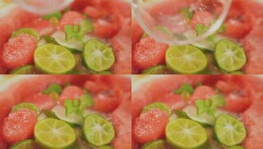 夏季西瓜水果酒高清在线视频素材下载