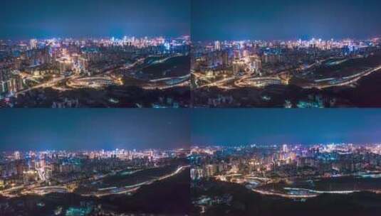 4K大重庆全景CBD夜景航拍延时高清在线视频素材下载