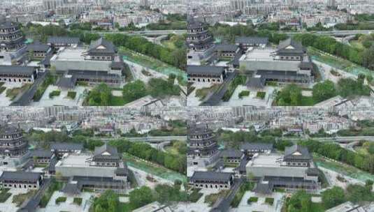 广州文化馆建筑航拍高清在线视频素材下载