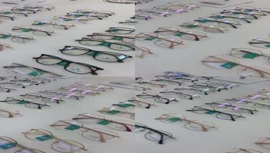 潮流眼镜店，款式多样的镜框高清在线视频素材下载