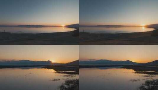 新疆赛里木湖日出日落延时视频4K高清在线视频素材下载
