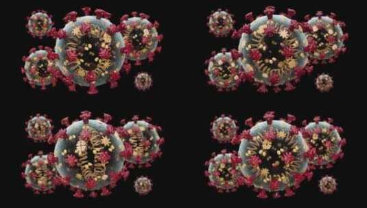 新冠病毒分子结构高清在线视频素材下载