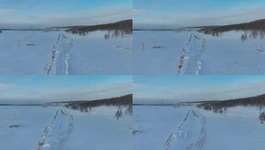 冬季山区冰雪道路山路雪路高清在线视频素材下载