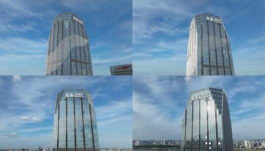 4K航拍株洲地标建筑 未来云大厦高清在线视频素材下载