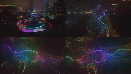 金凤凰广场夜景高清在线视频素材下载