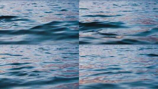 金色水面湖面傍晚水面波浪波光高清在线视频素材下载