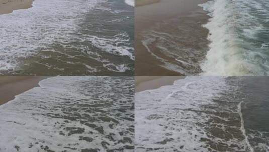 海浪沙滩海浪拍打沙滩航拍旅拍素材潮汐高清在线视频素材下载