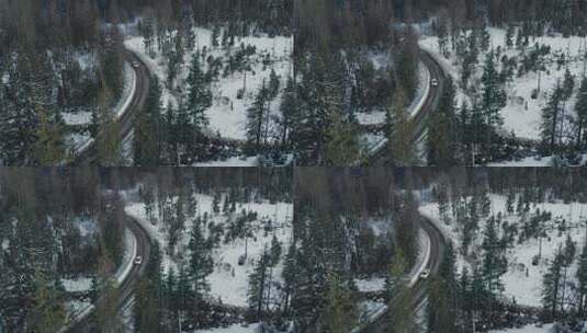 冬季汽车在路上行驶高清在线视频素材下载