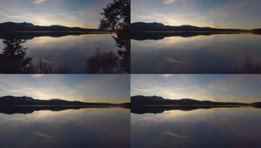 傍晚下的湖景高清在线视频素材下载