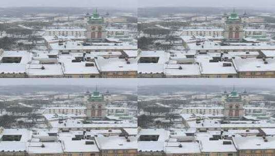 城市下雪的雪景高清在线视频素材下载