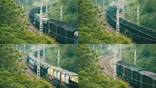火车运输煤矿集装箱铁道口50帧FPS高清在线视频素材下载