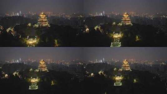 重庆鸿恩寺夜景航拍重庆夜景城市风光风景高清在线视频素材下载