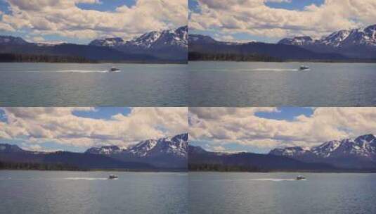 加州太浩湖水上的快帆船高清在线视频素材下载