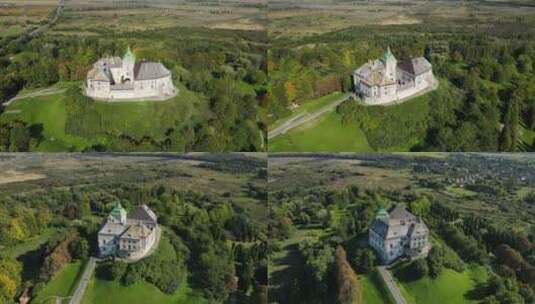 航拍城堡景观高清在线视频素材下载