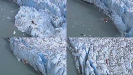 直升机飞越冰川高清在线视频素材下载