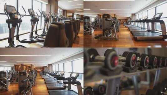 高端健身房空镜 跑步机健身锻炼自律高清在线视频素材下载