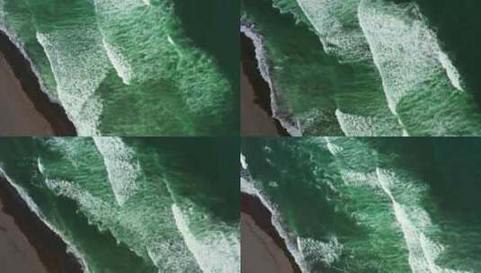 黑色沙滩的空中俯视图高清在线视频素材下载