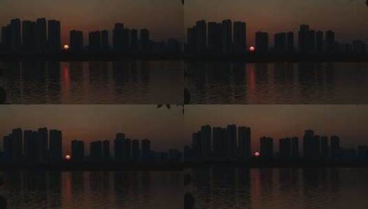 城市夕阳日落慢镜头高清在线视频素材下载