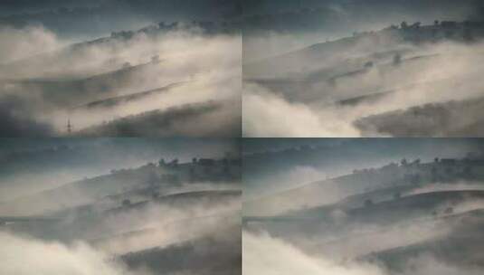 8k山脉间的平流雾延时高清在线视频素材下载