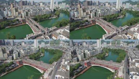 贵州铜仁风雨桥航拍高清在线视频素材下载