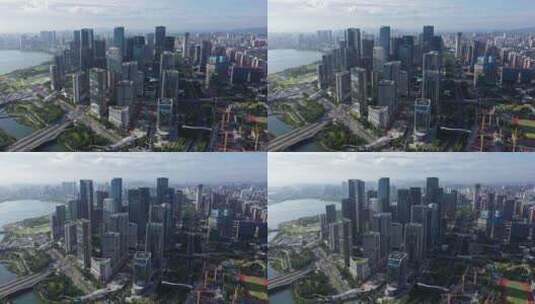 深圳前海桂湾商务中心片区俯拍右环绕高清在线视频素材下载