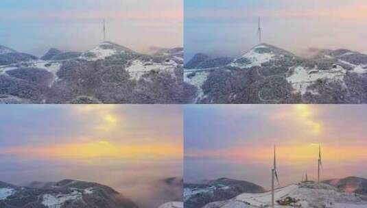 合集 航拍高山风车雪景云海日出高清在线视频素材下载