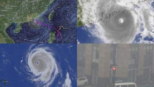 超强双台风苏拉台风海葵高清在线视频素材下载