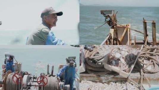 渔民出海赶海打鱼高清在线视频素材下载