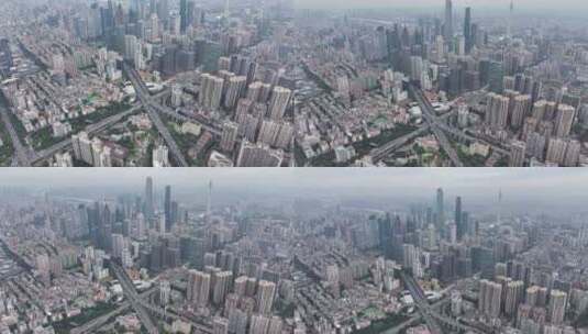 广州珠江新城天际线航拍高清在线视频素材下载
