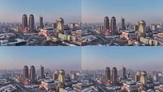 哈尔滨 南岗区 红博广场 城市规划建设高清在线视频素材下载