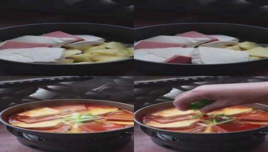 韩式酱汤 部队火锅 户外美食高清在线视频素材下载
