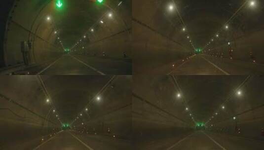 南方山路高速公路隧道灯光高清在线视频素材下载