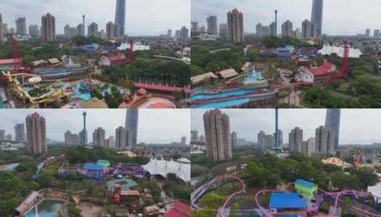 4K航拍深圳欢乐谷6高清在线视频素材下载