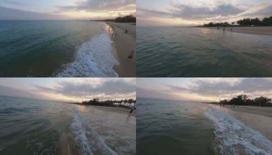 穿越机航拍4K海南三亚大海沙滩海边风景高清在线视频素材下载