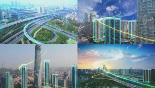 数字城市城市光线企业宣传片大气高清在线视频素材下载