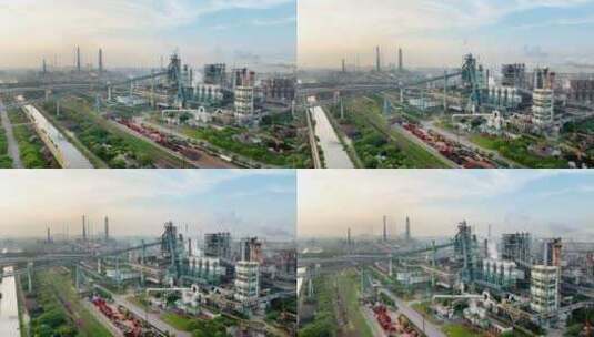 航拍城市制造业钢铁工厂高清在线视频素材下载
