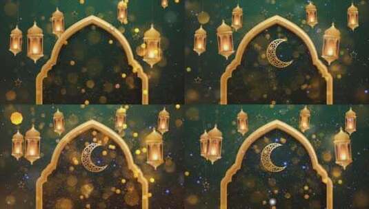 伊斯兰阿拉伯开斋节的背景4K高清在线视频素材下载