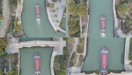 吴门桥 古运河 游船高清在线视频素材下载