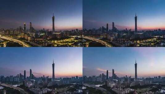 经典居广州塔珠江新城4k延时宣传片高清在线视频素材下载