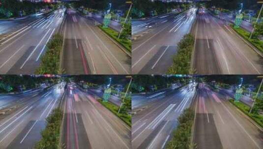 南宁城市街道街景交通高速公路车流夜景延时高清在线视频素材下载