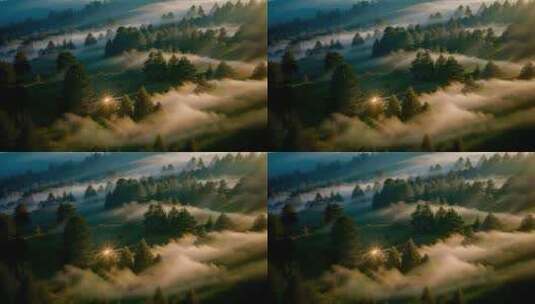 山林森林山脉云雾风景高清在线视频素材下载